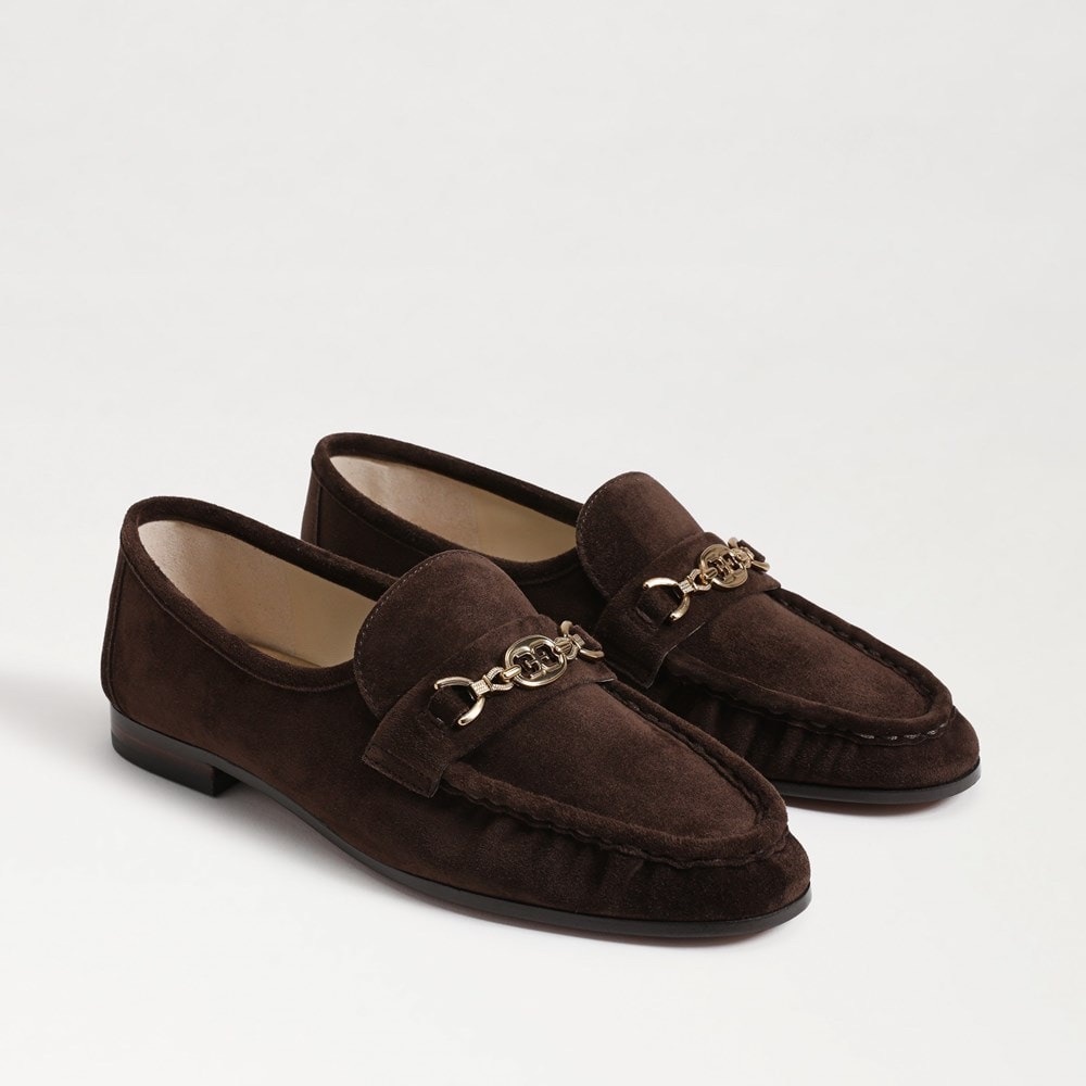 NEW Sam Edelman Lucca Bit Loafer Pinto Brown Suede 8.5 - Picture 2 of 8